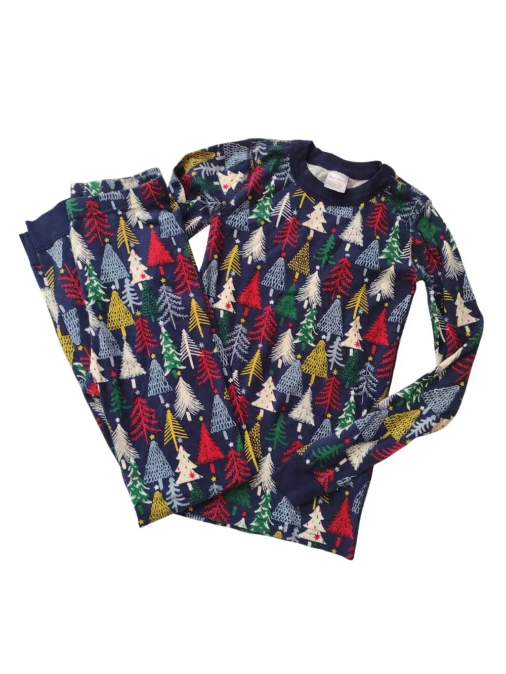 Hanna Andersson Kids Christmas Tree Pajama Set 12 Organic Cotton Holiday PJs